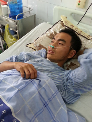 Bệnh nhân Lê Thành Trung đã tỉnh táo sau khi được điều trị. Bệnh nhân Lê Thành Trung đã tỉnh táo sau khi được điều trị