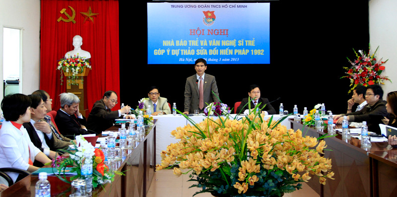 Bí thư T.Ư Đoàn Dương Văn An phát biểu khai mạc hội nghị. Ảnh: Xuân Tùng