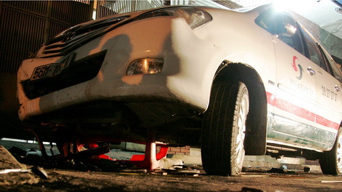 Chiếc taxi tại hiện trường