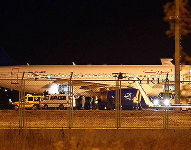 Airbus A320 của Syria tại Ankara tối 10-10 (giờ địa phương0 