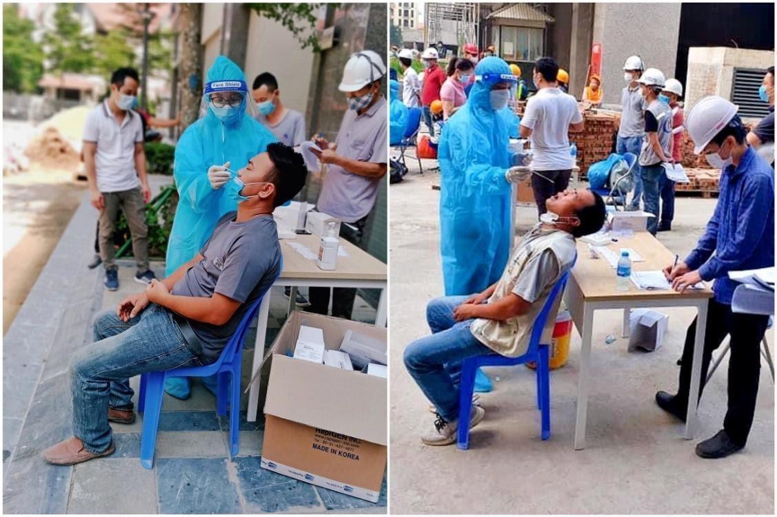 Triển khai test nhanh Covid - 19 cho toàn thể cán bộ và công nhân tại dự án