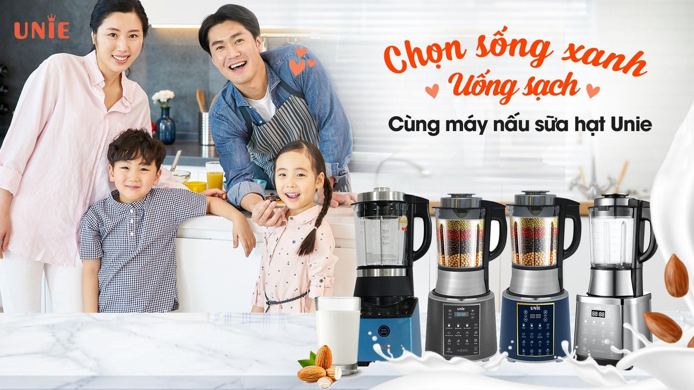 Máy nấu sữa hạt Unie giúp bạn nấu sữa hạt dễ dàng, nhanh chóng