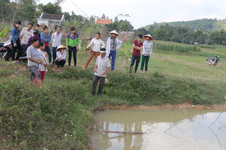 Ao cá gần nhà - nơi hai cháu nhỏ chết đuối.