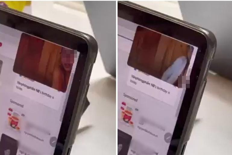 Clip do phụ huynh dùng điện thoại quay lại qua màn hình học trực tuyến của con trai. Clip do phụ huynh dùng điện thoại quay lại qua màn hình học trực tuyến của con trai.