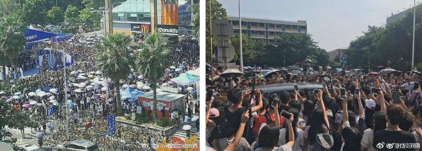 Cảnh tượng "biển" người chen chúc nhau tại sự kiện có mặt Địch Lệ Nhiệt Ba khiến người nhìn phải choáng váng.