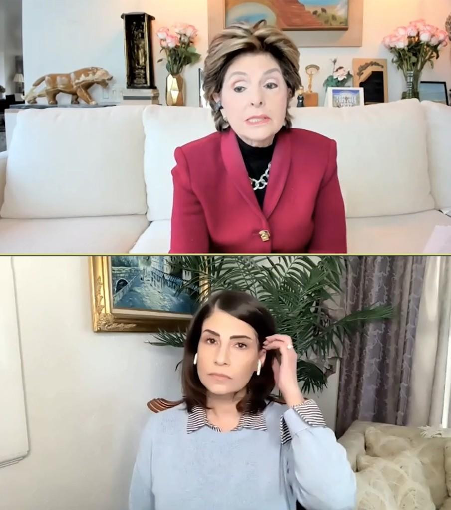 Lisa Gentile (dưới) vừa tổ chức họp báo online tố bị Chris Noth tấn công tình dục.