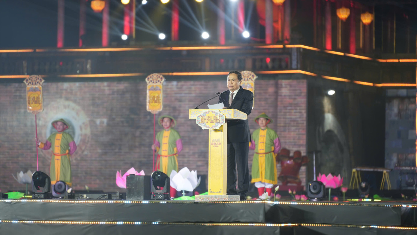 Chủ tịch Quốc hội Trần Thanh Mẫn phát biểu tại buổi lễ.