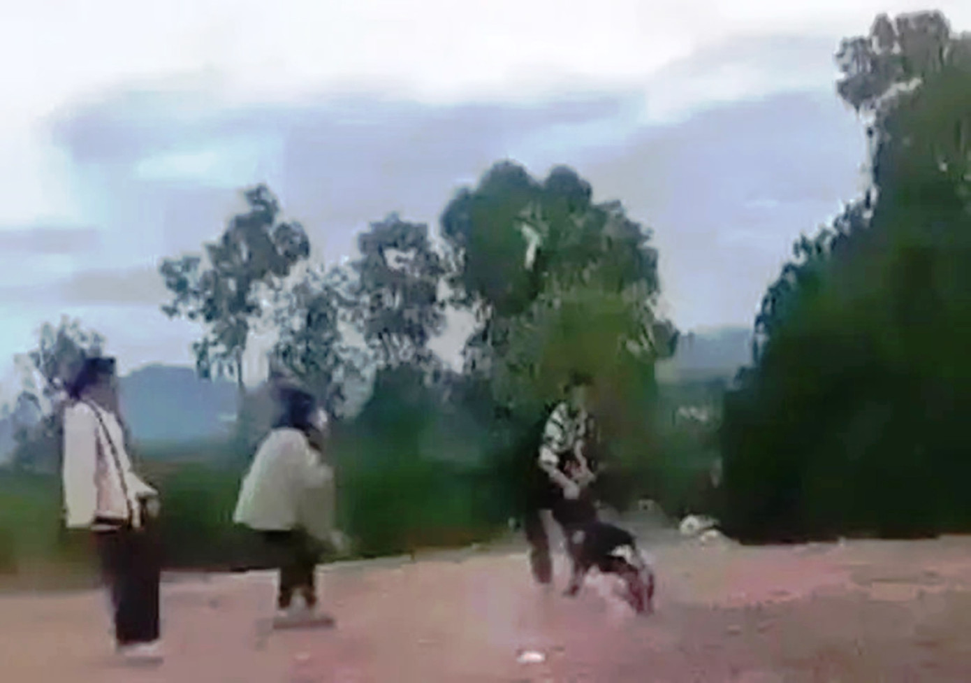 Cháu V. bị hành hung tại khu vực gần Tượng đài Quang Trung, phường An Tây, Huế. Ảnh cắt từ clip