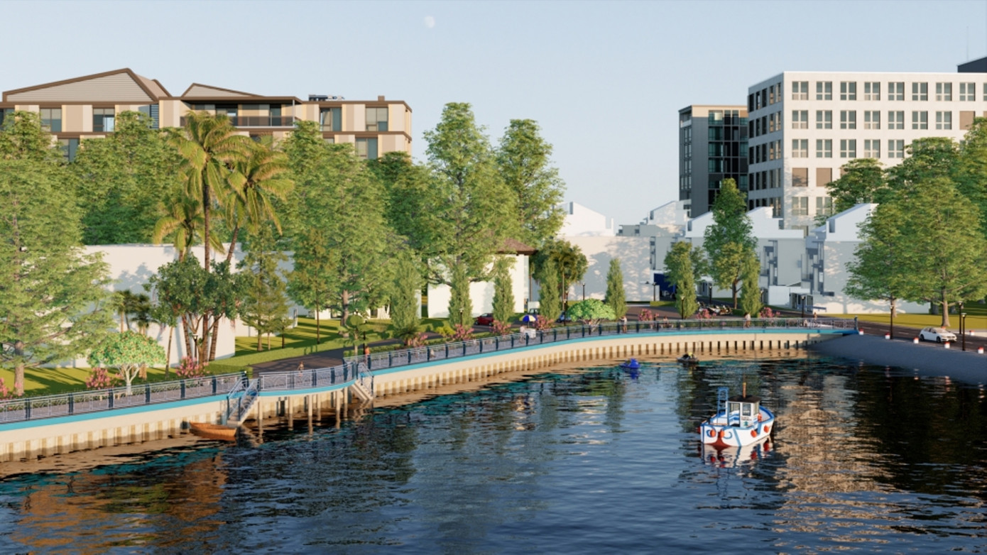 Phối cảnh tuyến đường đi bộ ven sông Như Ý. Phối cảnh tuyến đường đi bộ ven sông Như Ý.