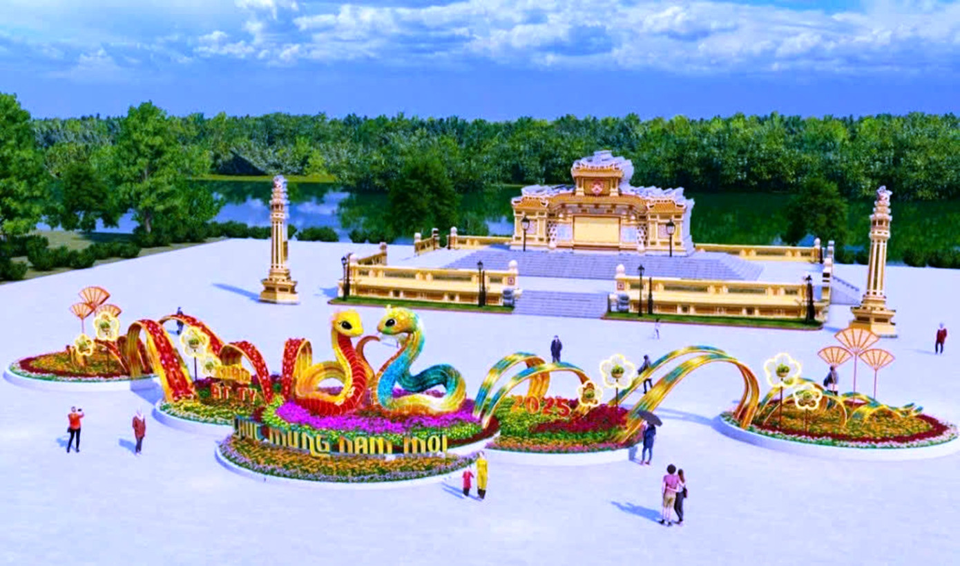 Cặp linh vật sẽ được lắp đặt tại khu vực sân bia Quốc học, trước trường THPT Chuyên Quốc học Huế, cạnh đường Lê Lợi. Ảnh phối cảnh. Cặp linh vật sẽ được lắp đặt tại khu vực sân bia Quốc học, trước trường THPT Chuyên Quốc học Huế, cạnh đường Lê Lợi. Ảnh phối cảnh.