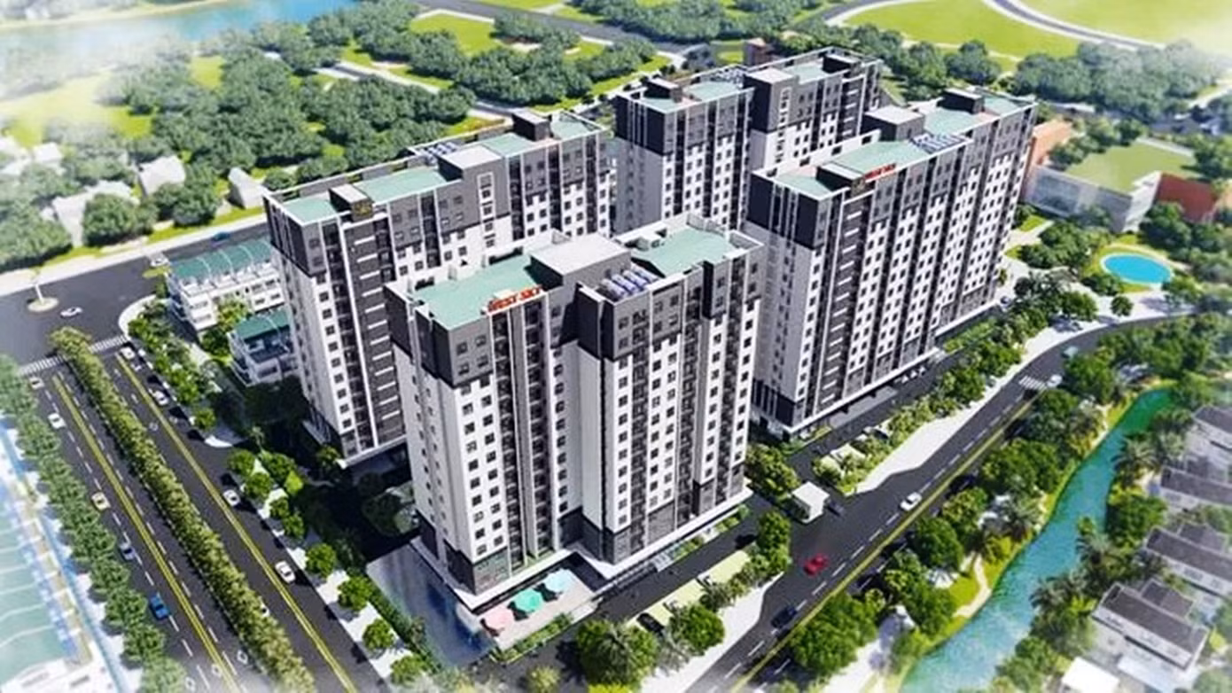 Phối cảnh khu nhà ở xã hội tại khu phức hợp Thủy Vân giai đoạn 2.