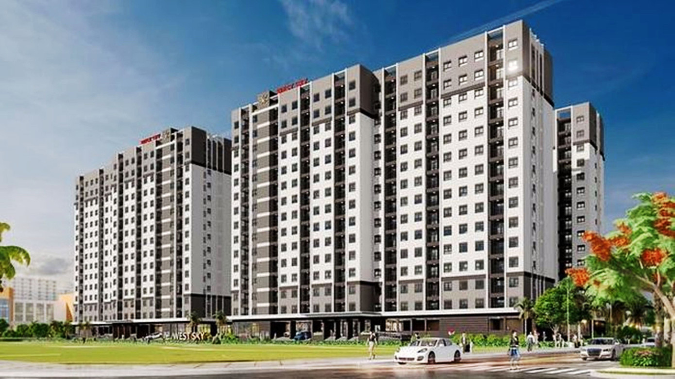 Khu nhà ở xã hội tại Thủy Vân có tổng cộng 1085 căn hộ (ảnh phối cảnh).