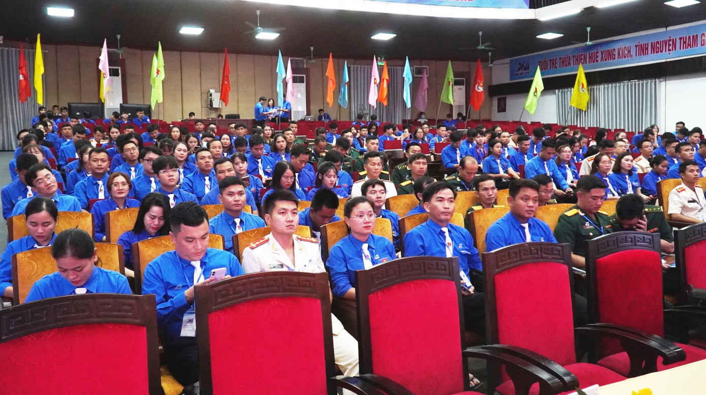 241 đại biểu về dự phiên khai mạc Đại hội đại biểu Đoàn TNCS tỉnh TT-Huế lần thứ XVI, nhiệm kỳ 2022 – 2027. Ảnh: N.V
