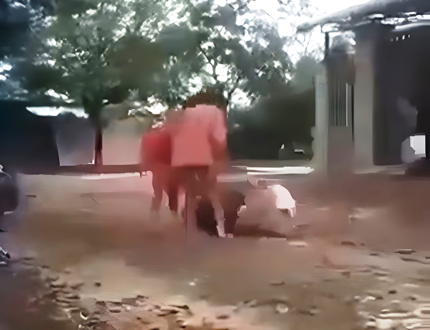 Những người tham gia hành hung em T. được cho là do mâu thuẫn từ việc yêu cầu đền bù chiếc điện thoại bị hỏng. (Ảnh cắt từ clip)