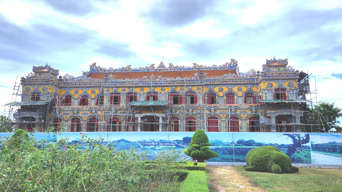 Điện Kiến Trung là một trong 5 công trình độc đáo và quan trọng nằm trên trục thần đạo của Tử Cấm thành - Đại nội Huế, cùng với điện Thái Hòa, điện Cần Chánh, điện Càn Thành, cung Khôn Thái dưới triều nhà Nguyễn. Ảnh: Ngọc Văn.