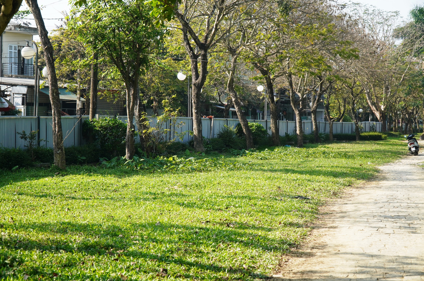 Cảnh quan, không gian đơn điệu bên trong công viên.