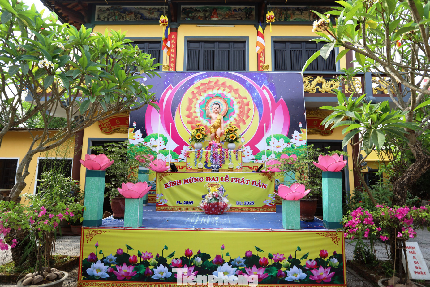 Dọc đường Lê Lợi, Nguyễn Sinh Cung, Trần Hưng Đạo, những chiếc lồng đèn, cụm hoa sen, pano lớn mừng lễ Phật đản… được chăng treo, lắp dựng trang trọng, khiến những con phố thân quen càng trở nên ấm áp, nhẹ nhàng, bình yên hơn. Dọc đường Lê Lợi, Nguyễn Sinh Cung, Trần Hưng Đạo, những chiếc lồng đèn, cụm hoa sen, pano lớn mừng lễ Phật đản… được chăng treo, lắp dựng trang trọng, khiến những con phố thân quen càng trở nên ấm áp, nhẹ nhàng, bình yên hơn.