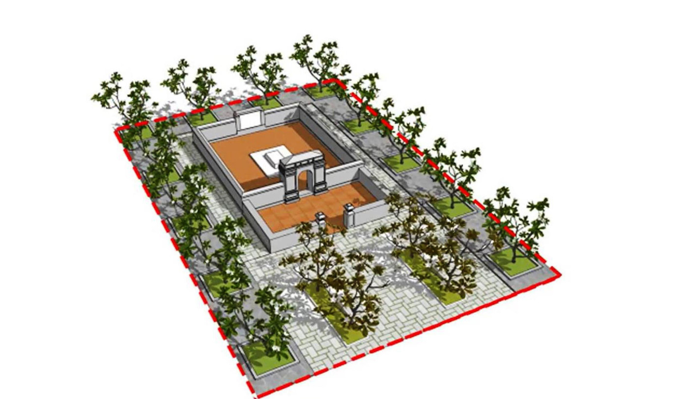 Phối cảnh tổng thể khu lăng mộ bà Tài nhân vợ vua Tự Đức. Ảnh: CTV Phối cảnh tổng thể khu lăng mộ bà Tài nhân vợ vua Tự Đức. Ảnh: CTV