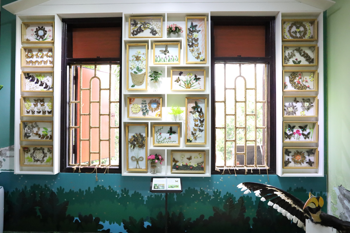 Bộ mẫu bướm nhân nuôi, với gần 2.000 mẫu bướm rực rỡ, thể hiện sự đa dạng sinh học. Bộ mẫu bướm nhân nuôi, với gần 2.000 mẫu bướm rực rỡ, thể hiện sự đa dạng sinh học.