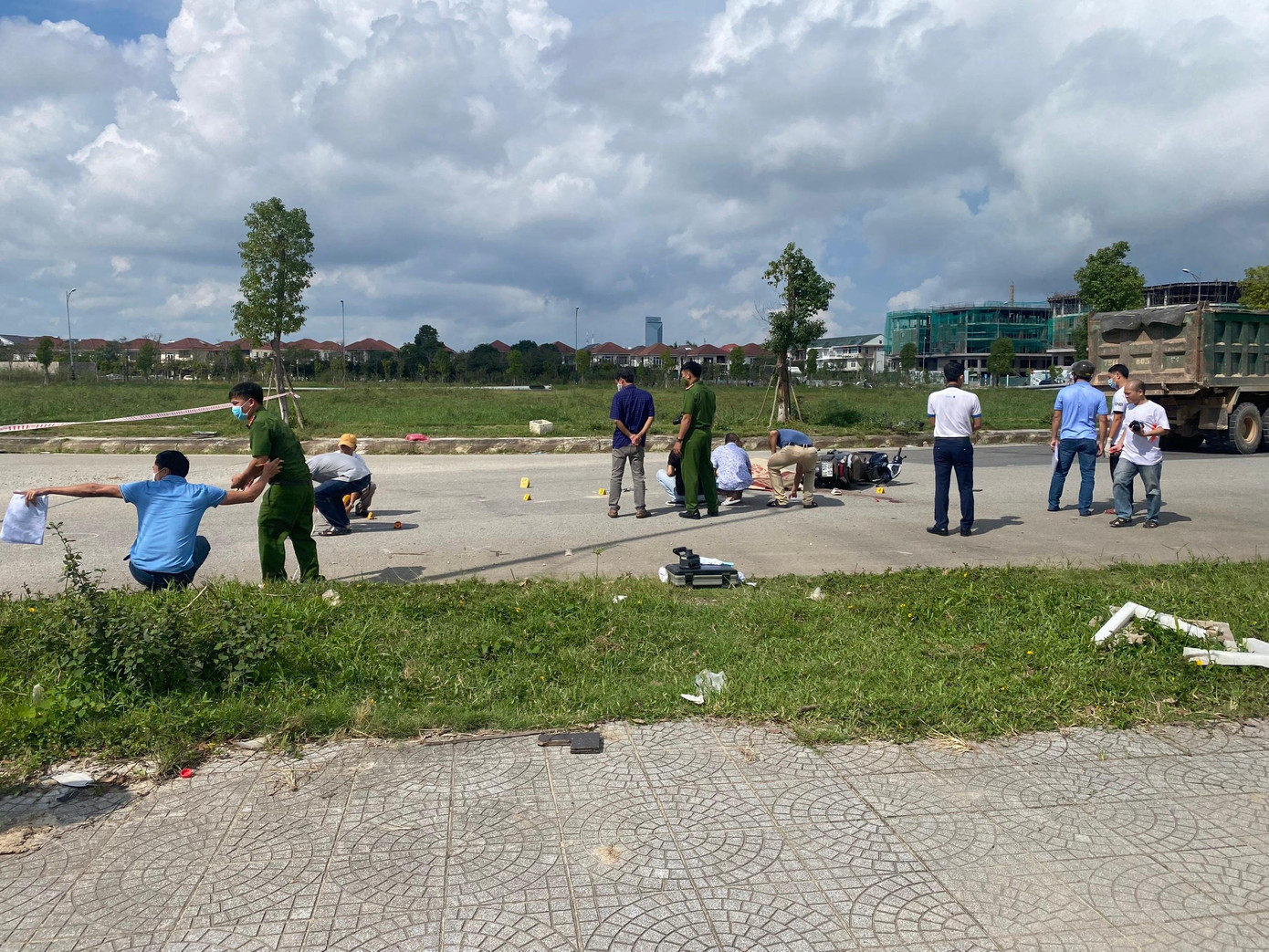 Hiện trường vụ tai nạn giao thông. Ảnh: CTV