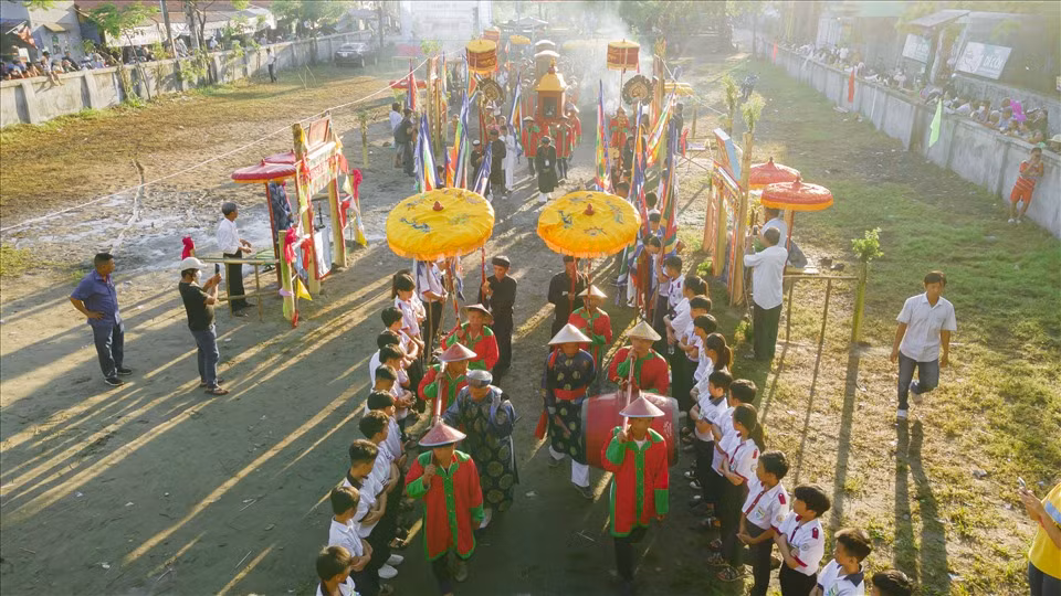 Lễ thu tế tại làng Chuồn thuộc xã ven đầm phá Phú An (huyện Phú Vang, tỉnh TT-Huế).