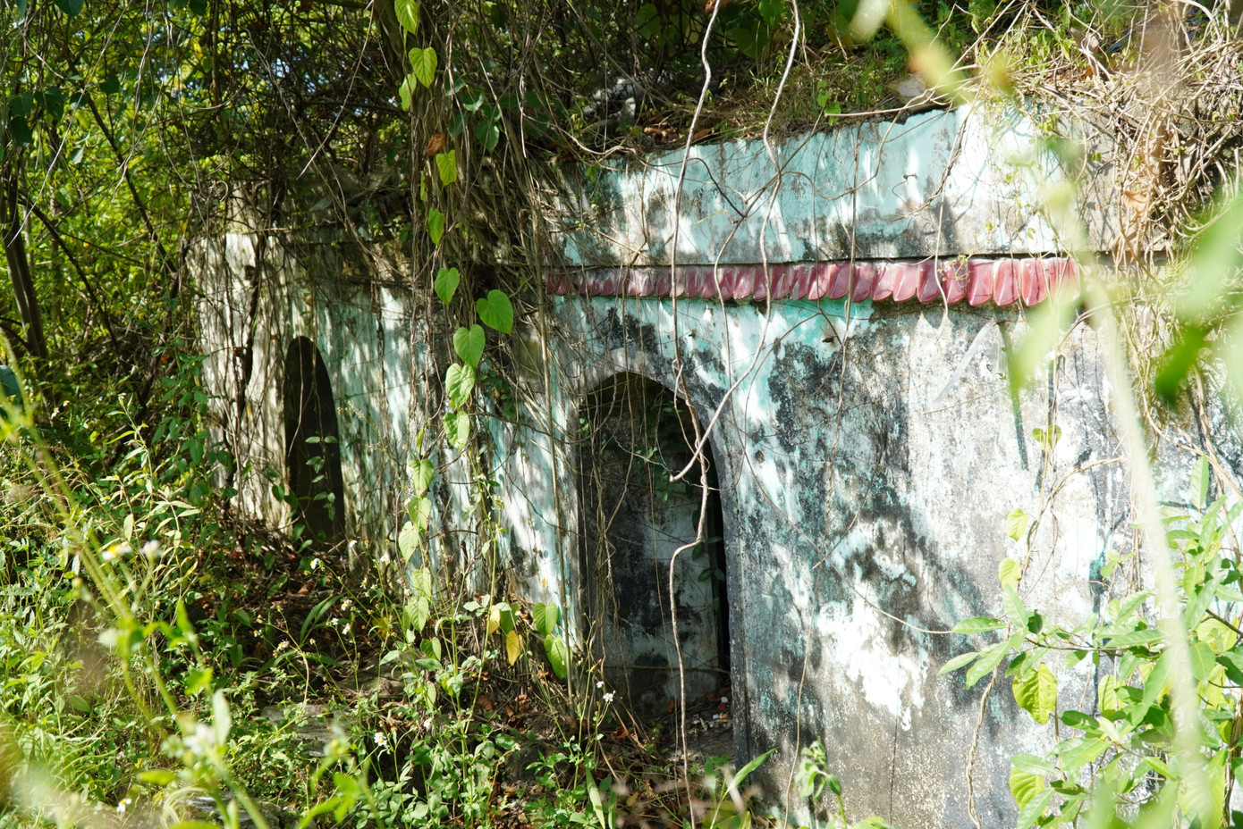 Sau khi xuất lộ, công trình di tích Hỏa Dược khố (kho chứa thuốc súng) ở mặt đông bờ tường Kinh thành Huế hiện bị bủa vây, lấp phủ bởi cây dại. Sau khi xuất lộ, công trình di tích Hỏa Dược khố (kho chứa thuốc súng) ở mặt đông bờ tường Kinh thành Huế hiện bị bủa vây, lấp phủ bởi cây dại.