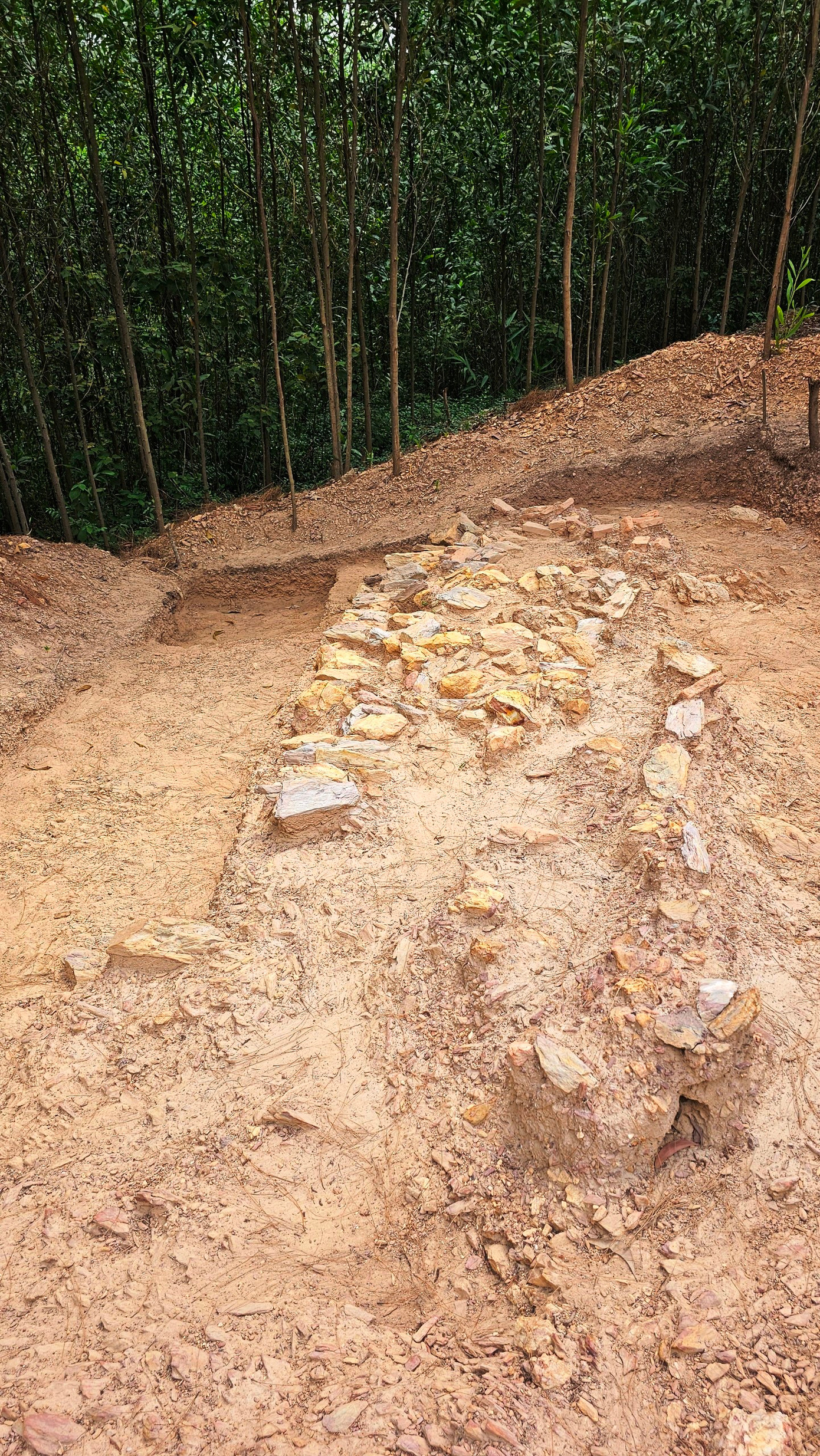 Một vị trí khai quật tại di tích núi Bân. (Ảnh: Văn Thể Huế) Một vị trí khai quật tại di tích núi Bân. (Ảnh: Văn Thể Huế)