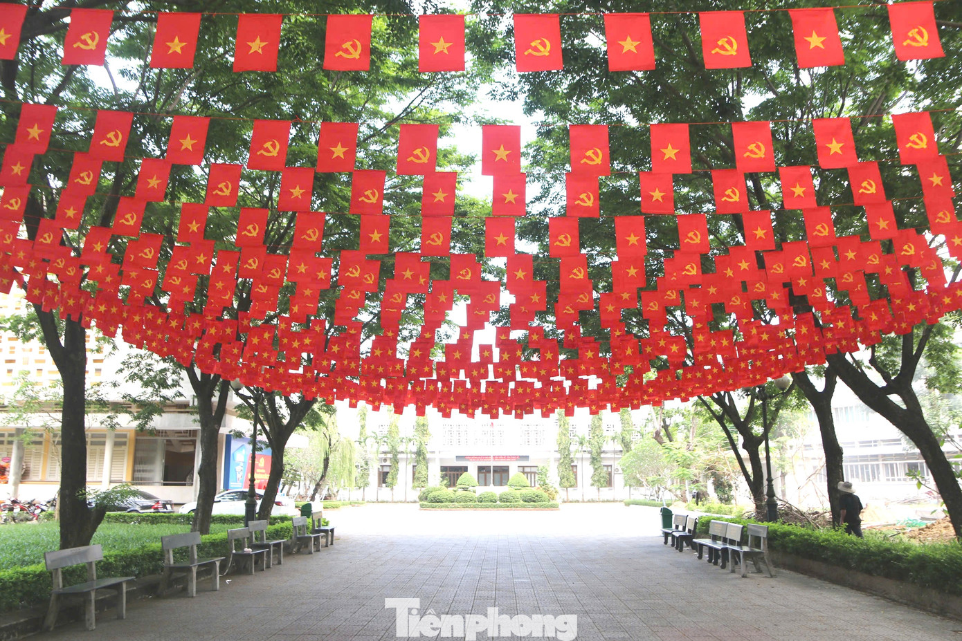 Bên cạnh trường Đại học Phú Xuân, nhiều cơ sở giáo dục khác tại Huế như Trường Đại học Sư phạm, Đại học Huế - ngôi trường có gần 70 năm bề dày lịch sử bên dòng sông Hương - cũng ngập tràn sắc cờ đỏ rực rỡ và đầy tự hào của cờ Đảng, cờ Tổ quốc.