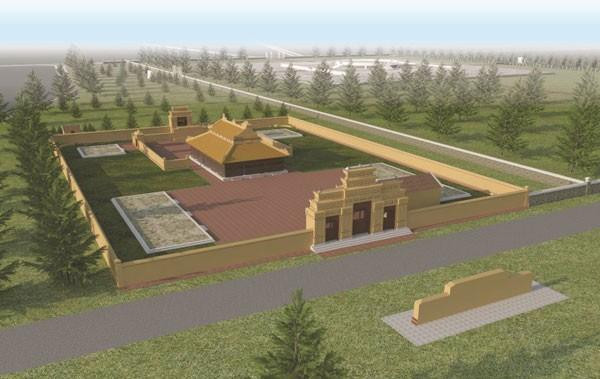 Đàn Nam Giao triều Nguyễn đã được Bộ Văn hóa Thông tin xếp hạng di tích lịch sử - văn hóa cấp quốc gia năm 1997. Trong ảnh: Phối cảnh tổng thể Trai cung, đàn Nam Giao, phục vụ công tác trùng tu. Ảnh tư liệu