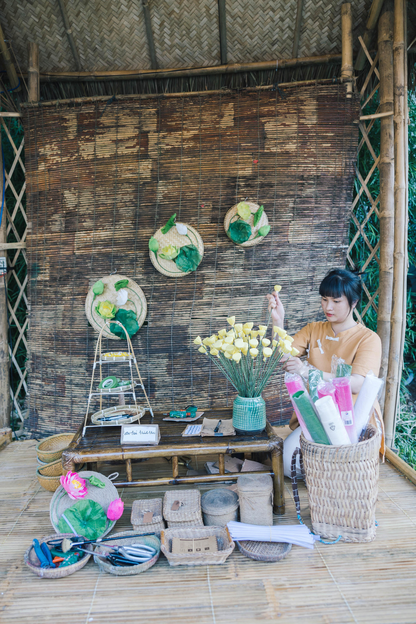 Một không gian nghệ thuật về hoa sen. Ảnh: Nguyễn Đình Chiến