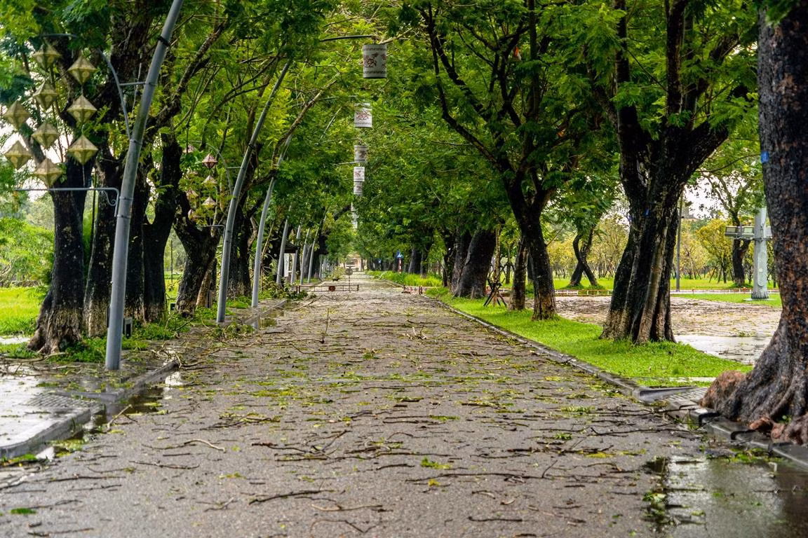 Hoạt động tham quan hệ thống Di tích Huế bị ngưng trệ do mưa bão. Ảnh: Bảo Minh
