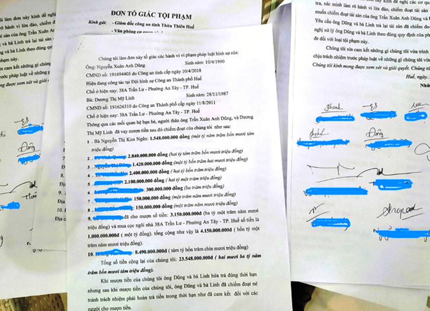 Đơn của công dân tố cáo vợ chồng bà Linh lừa đảo chiếm đoạt tài sản. Đơn của công dân tố cáo vợ chồng bà Linh lừa đảo chiếm đoạt tài sản.