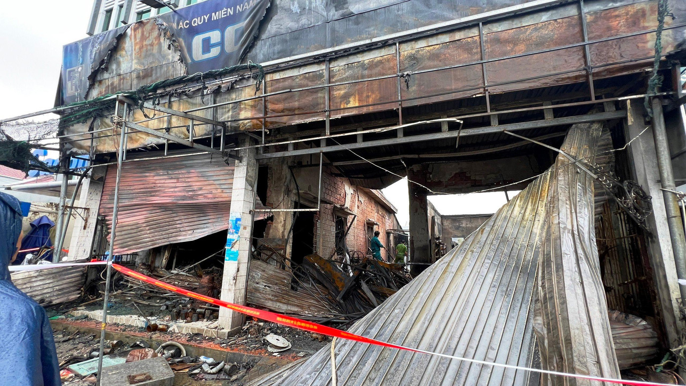 Hiện trường vụ cháy. Ảnh: CTV Hiện trường vụ cháy. Ảnh: CTV