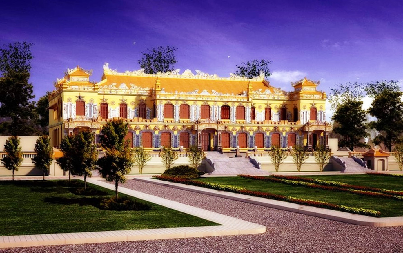 Phối cảnh ngôi điện sau khi hoàn thiện.