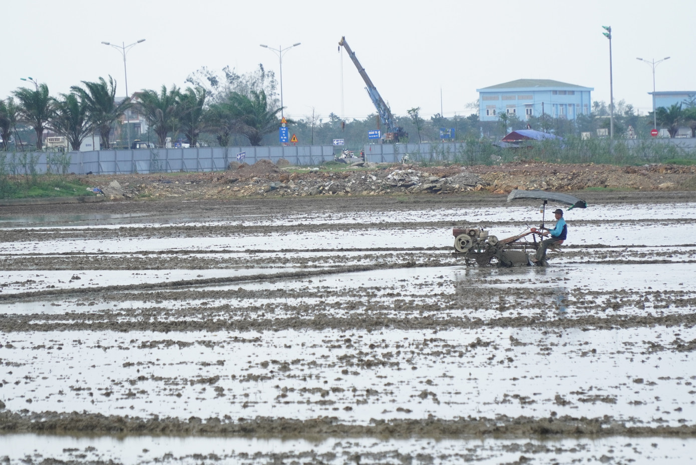 Phương tiện cơ giới làm đất phục vụ sản xuất, gieo sạ lúa đông xuân tại cánh đồng xã Thủy Thanh, thị xã Hương Thủy. Phương tiện cơ giới làm đất phục vụ sản xuất, gieo sạ lúa đông xuân tại cánh đồng xã Thủy Thanh, thị xã Hương Thủy.