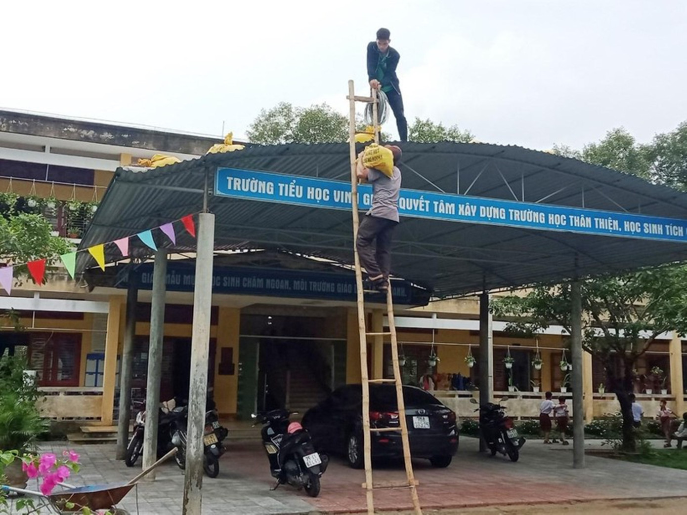 Gia cố nhà cửa phòng chống bão.
