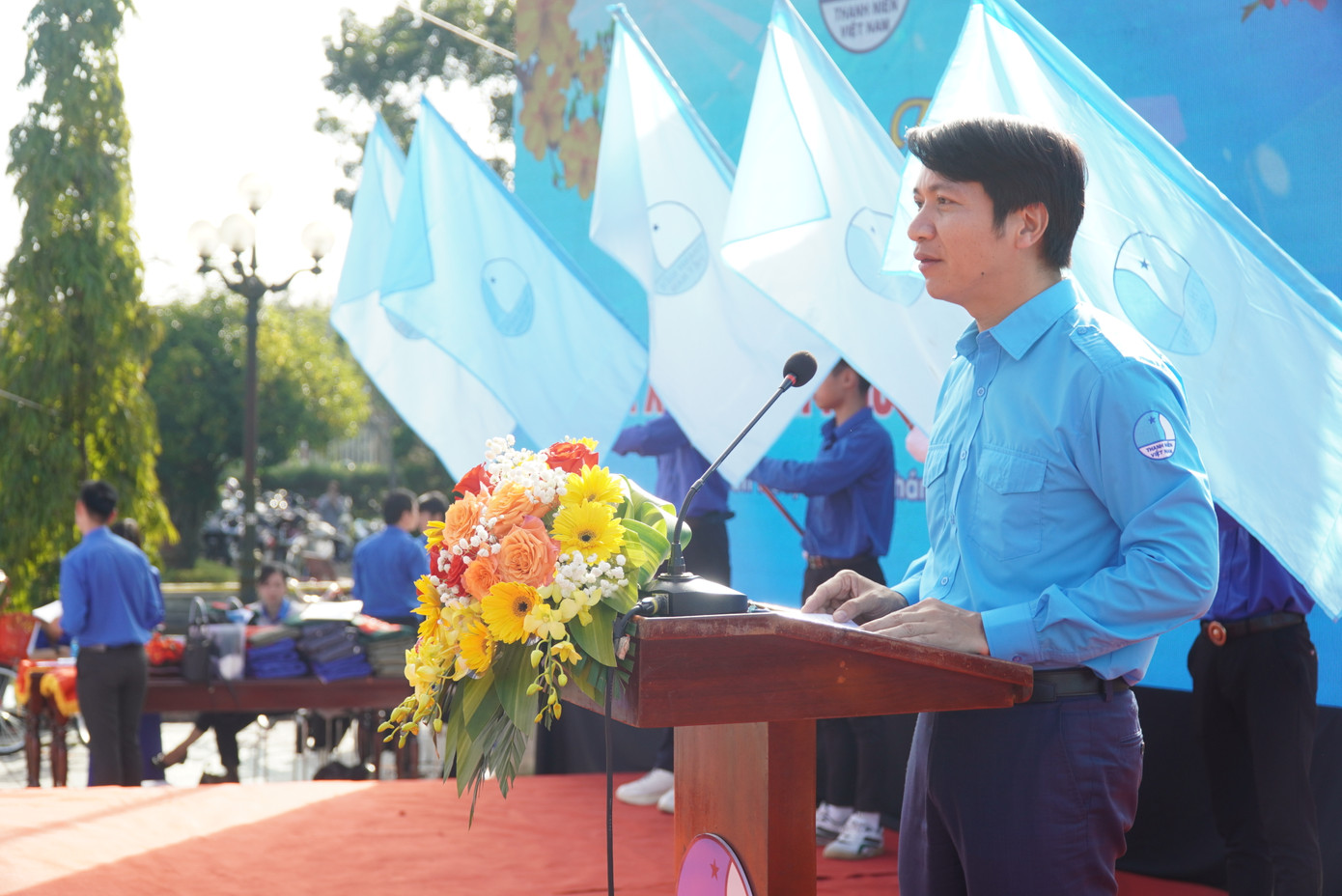 Anh Nguyễn Ngọc Lương phát biểu tại chương trình.