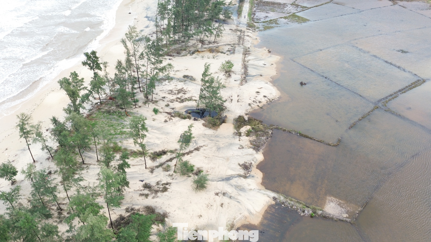 Hình dạng con đường đã “mất dấu” do bị cát biển vùi lấp.