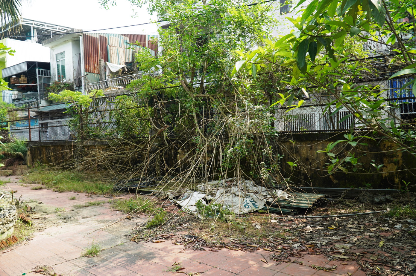 Nhìn nhà cửa xuống cấp, kết cấu bê tông sậm màu rêu mốc, khuôn viên sân vườn um tùm cây dại và rác hữu cơ do bỏ hoang nhiều năm, nhiều người dân và du khách không khỏi chạnh lòng.