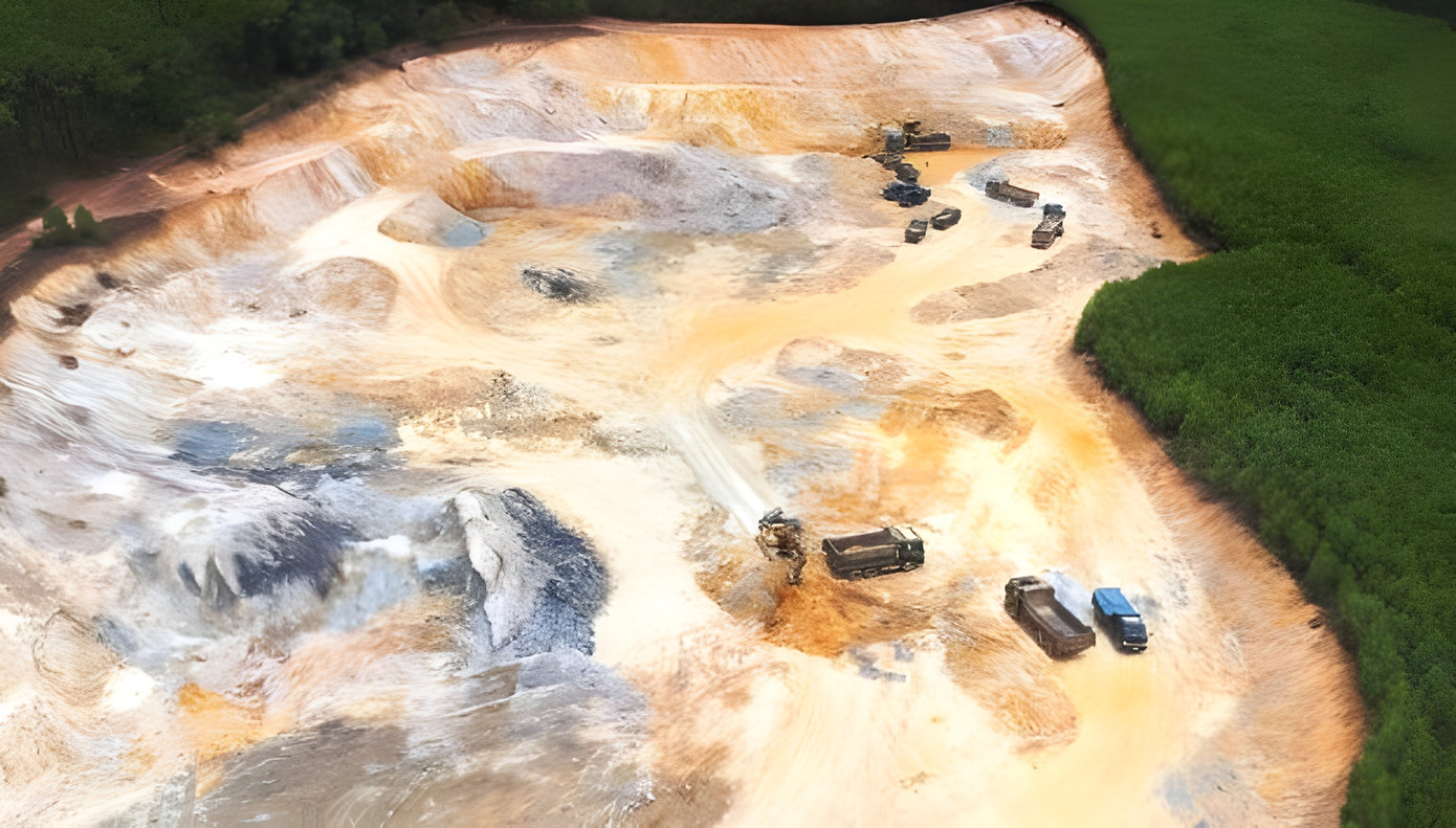 Hoạt động khai thác đất san lấp của Công Cổ phần 1/5 tại khu vực Phường Hóp (xã Phong An, huyện Phong Điền, tỉnh TT-Huế). (Ảnh: Nguyễn Vương)