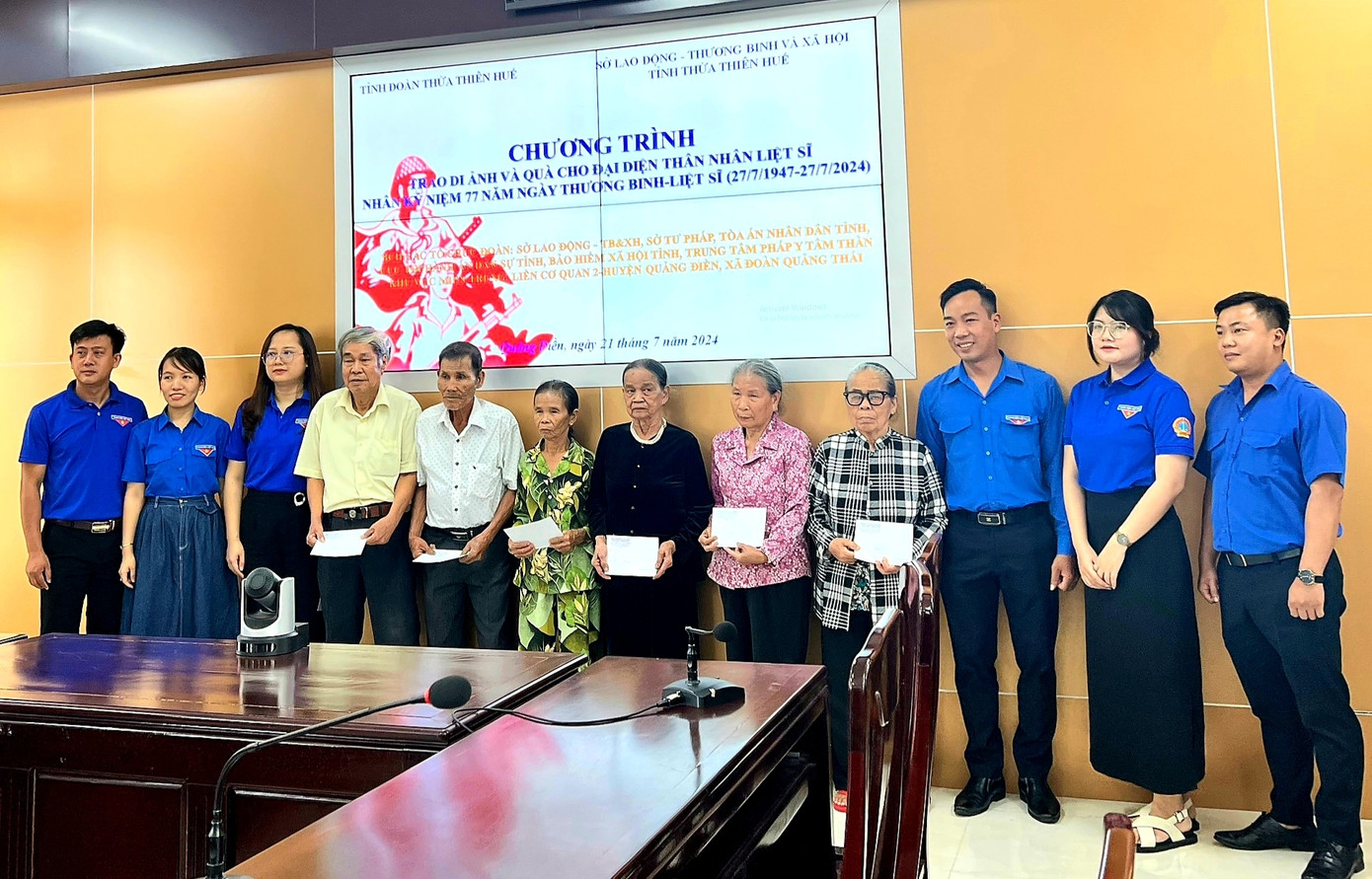 Đây là chương trình ý nghĩa do Tỉnh Đoàn và Sở LĐ-TB&XH TT-Huế phối hợp triển khai thực hiện. Ảnh: H.T Đây là chương trình ý nghĩa do Tỉnh Đoàn và Sở LĐ-TB&XH TT-Huế phối hợp triển khai thực hiện. Ảnh: H.T