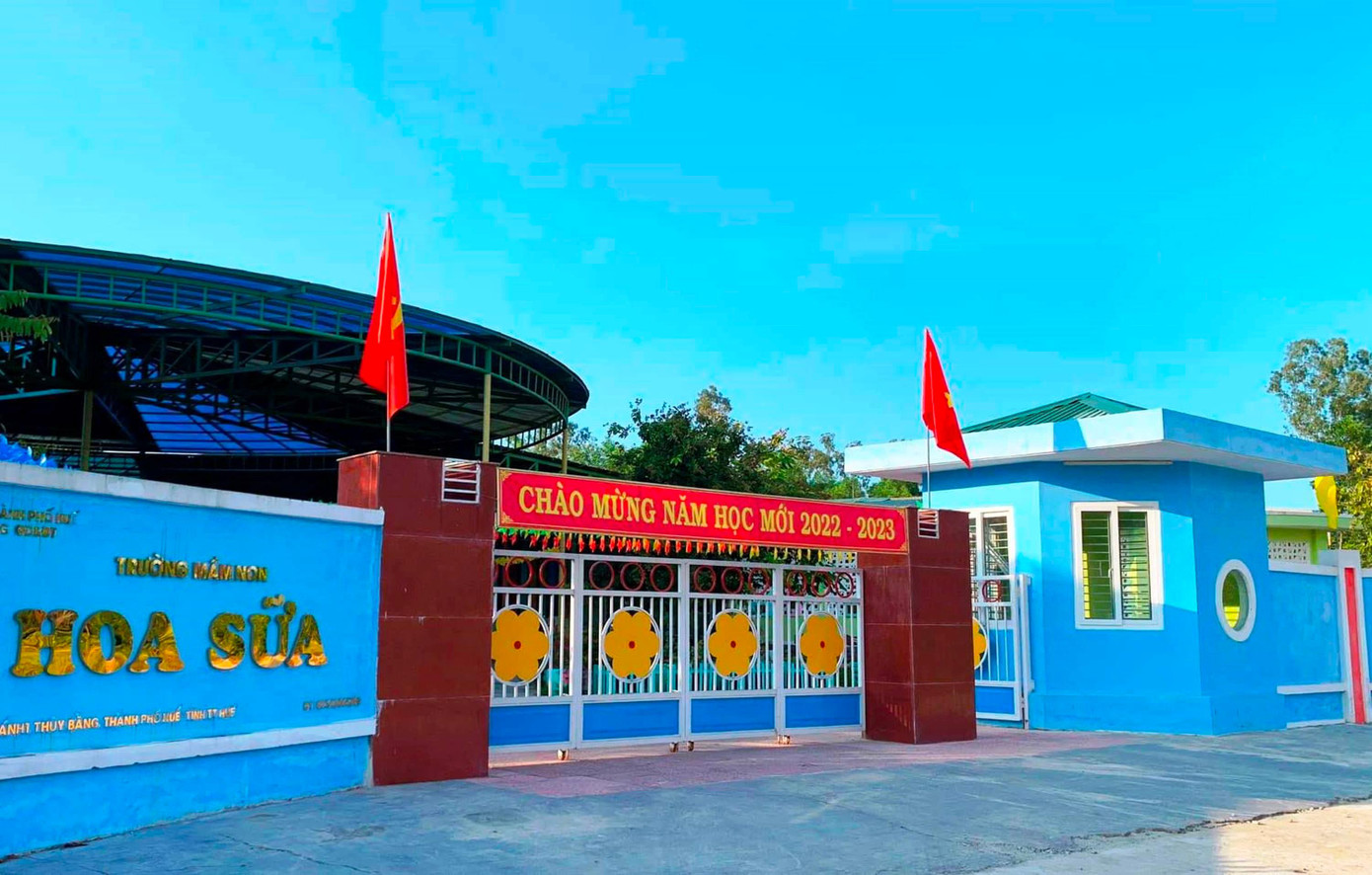 Trường Mầm non Hoa Sữa (xã Thủy Bằng, TP Huế) - nơi có 3 giáo viên sử dụng bằng giả. Ảnh: MNHS Trường Mầm non Hoa Sữa (xã Thủy Bằng, TP Huế) - nơi có 3 giáo viên sử dụng bằng giả. Ảnh: MNHS