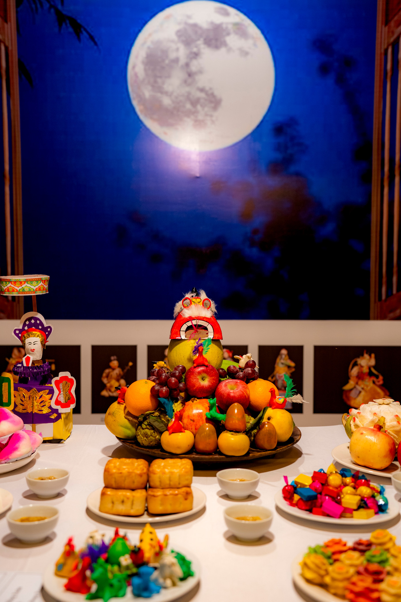 Cỗ Trung thu trong Hoàng cung Huế. (Ảnh: Đình Hoàng)