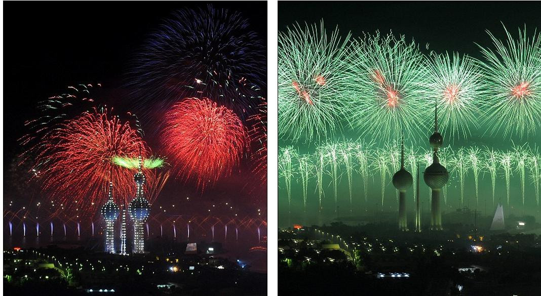 cả 77.282 màn bắn pháo hoa liên tục tung lên bầu trời