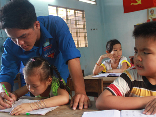 “Thầy giáo” Đặng Đức Tính với lớp học tình thương “Thầy giáo” Đặng Đức Tính với lớp học tình thương