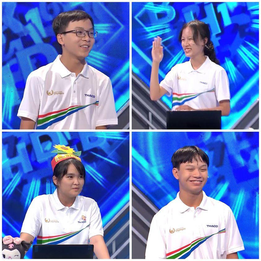 Bốn &quot;nhà leo núi&quot; tham gia chinh chiến tại cuộc thi Tuần cuối cùng của Tháng 1 - Quý I Đường lên đỉnh Olympia năm thứ 23. Ảnh: Fanpage Đường lên đỉnh Olympia