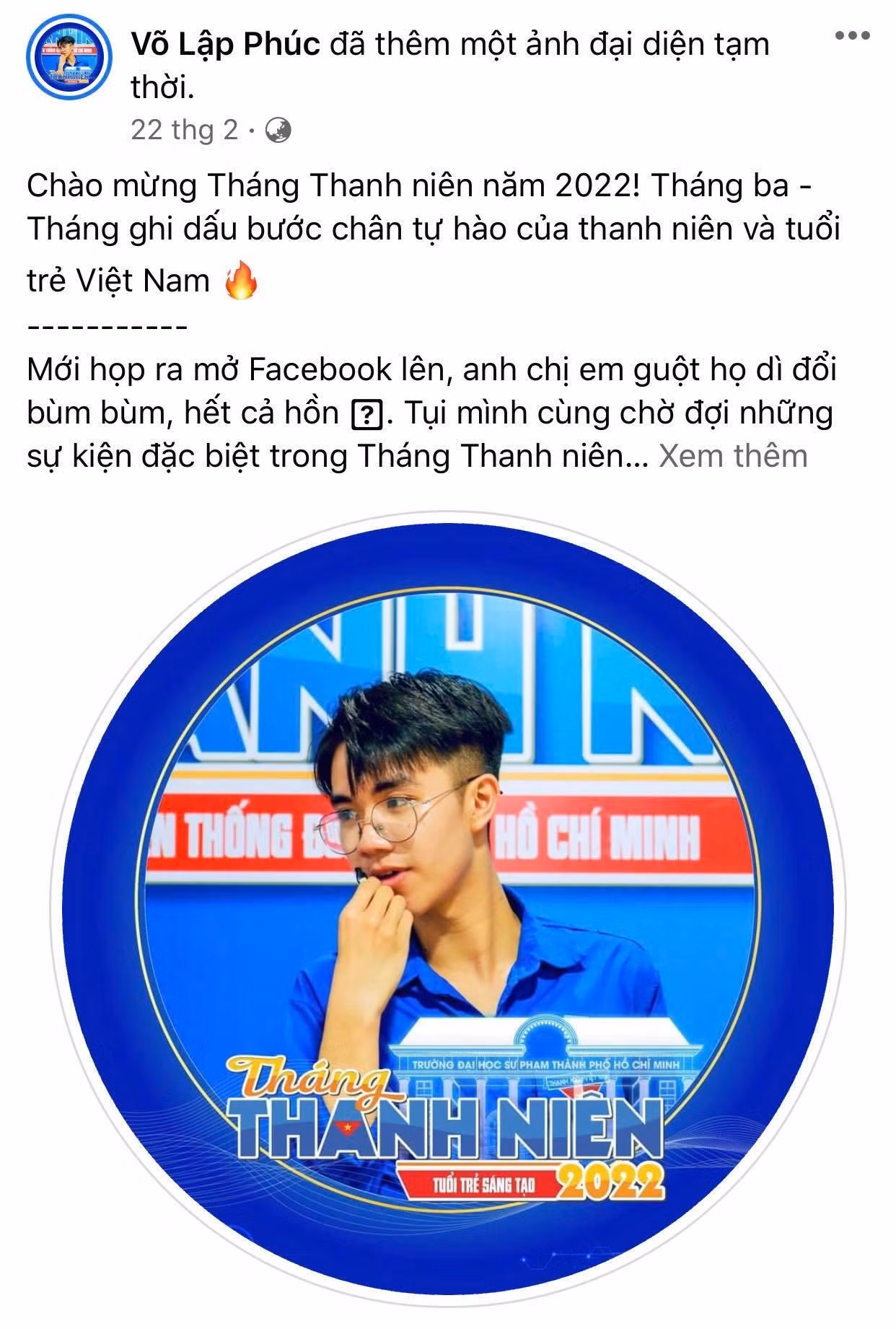 Nhiều Gen Z thay màu áo mới cho Facebook để chào đón Tháng Thanh Niên. Nguồn: FBNV