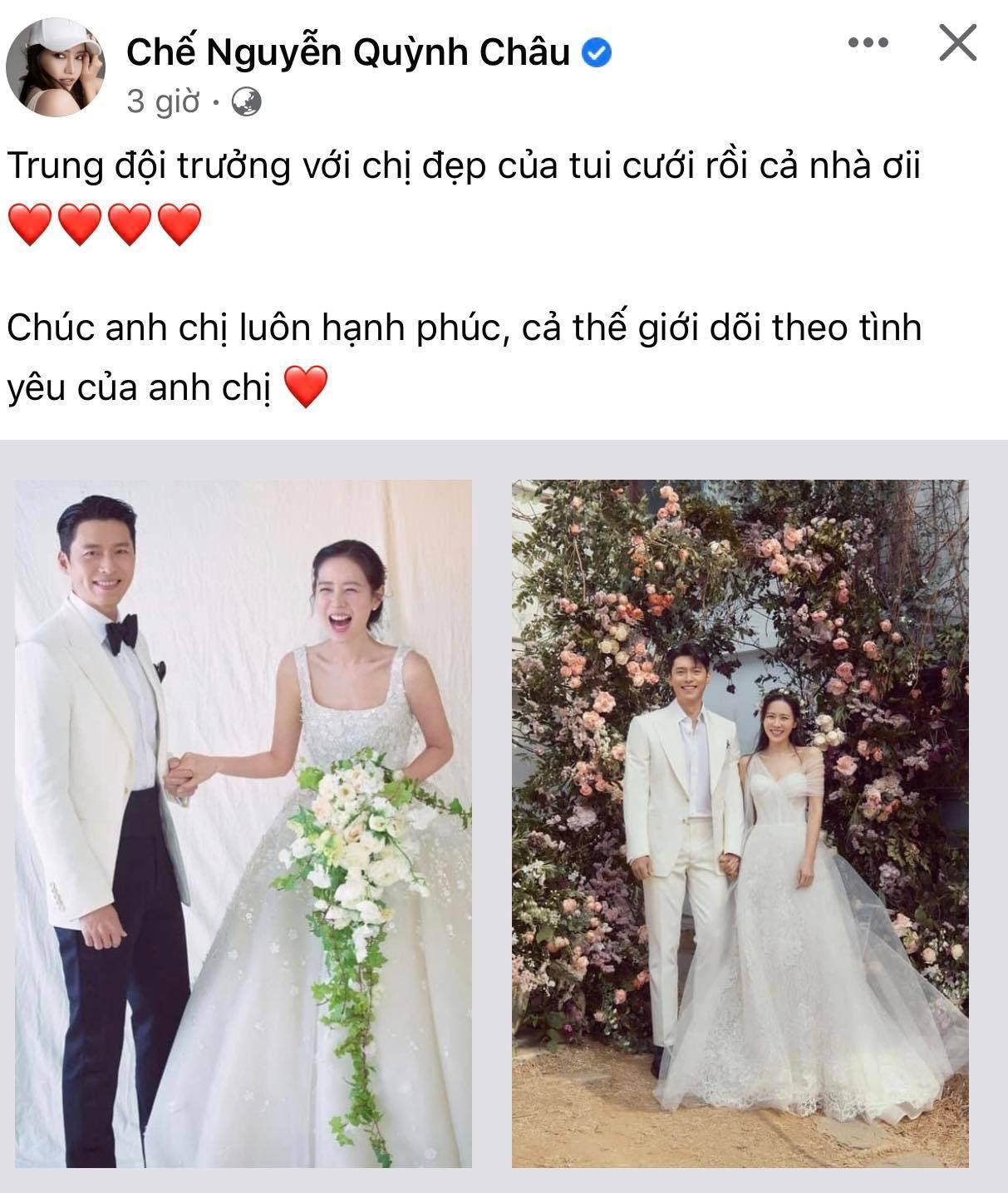 Chế Nguyễn Quỳnh Châu cảm động trước sự hạnh phúc của cặp đôi. Nguồn: FBNV Chế Nguyễn Quỳnh Châu cảm động trước sự hạnh phúc của cặp đôi. Nguồn: FBNV