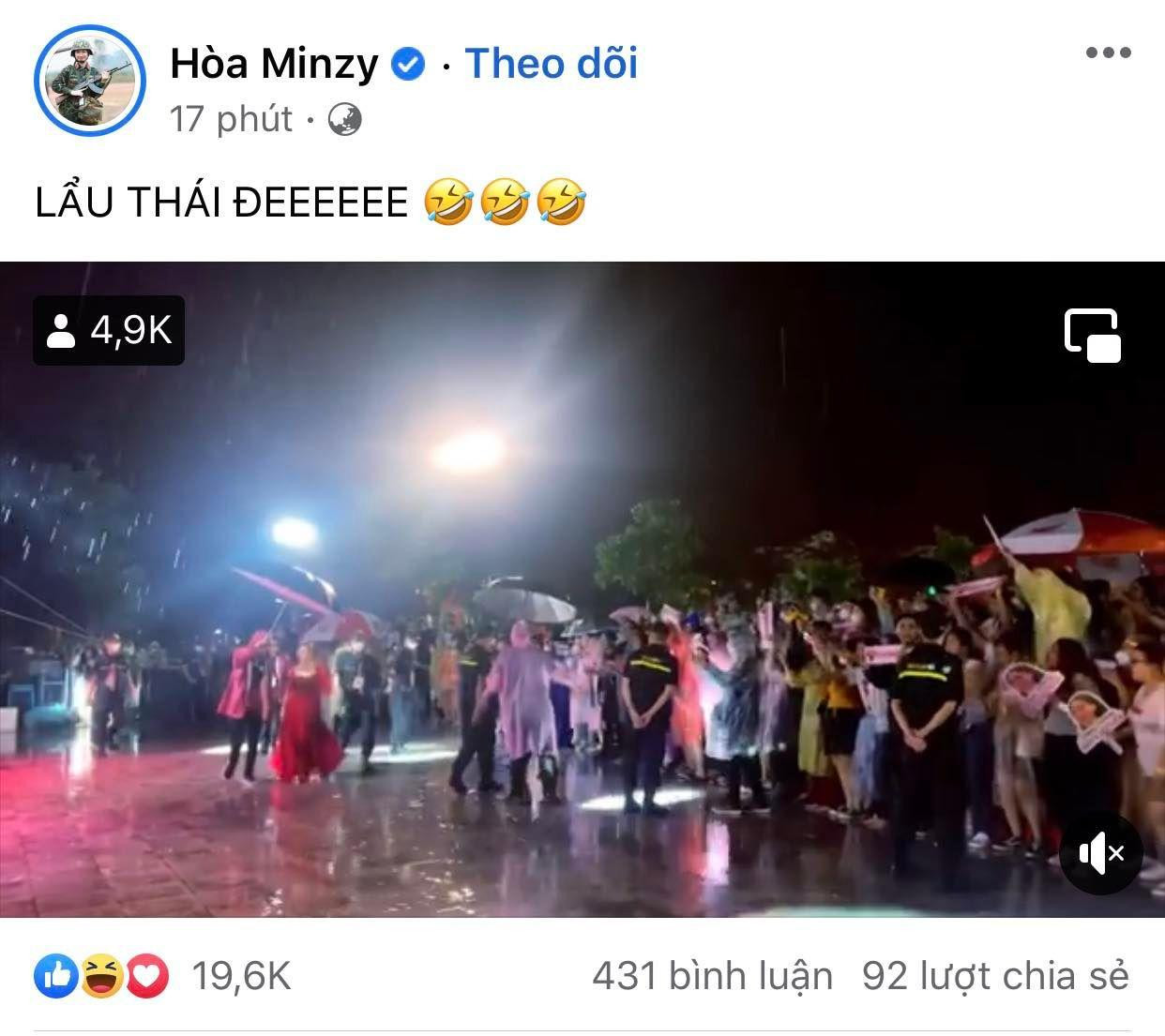 Hoà Minzy bận đi show nhưng cũng nhanh chóng bắt trend &quot;lẩu Thái&quot;. Ảnh chụp màn hình.