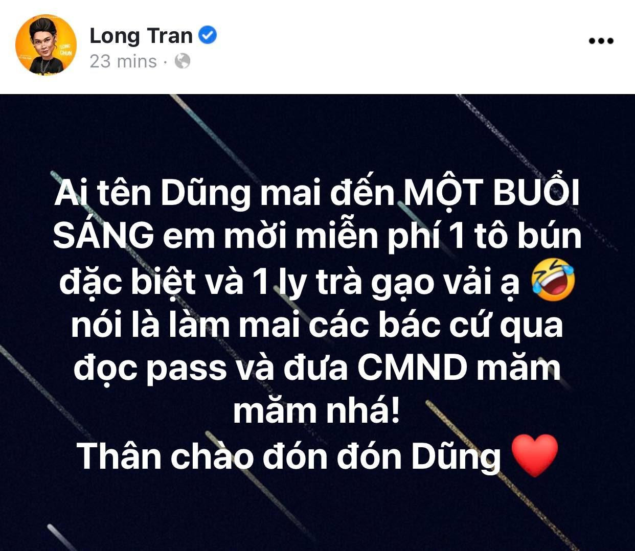 Hot TikToker Long Chun cũng góp mặt trong chiếc trend cực hot này.
